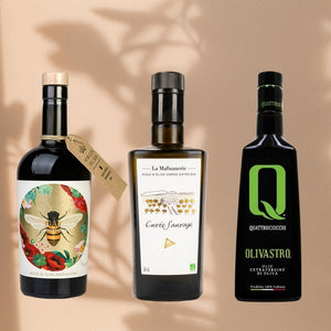Coffret de 3 grands crus d'huile d'olive origine Andalousie, Cévennes et Lazio 