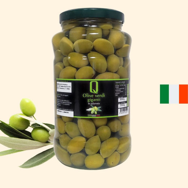 Olives vertes d'Italie, direct producteur Quattrociocchi, croquantes et beaucoup de chaire. 2kg égoutté