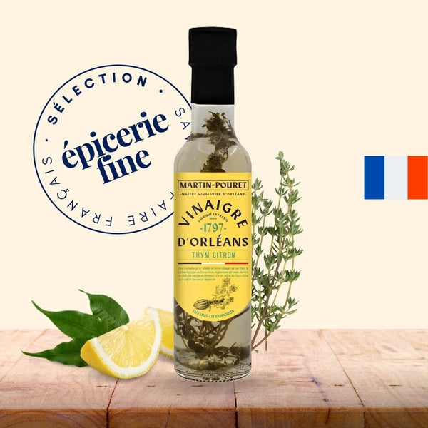 vinaigre de vin blanc à l'ancienne martin pouret thym citron