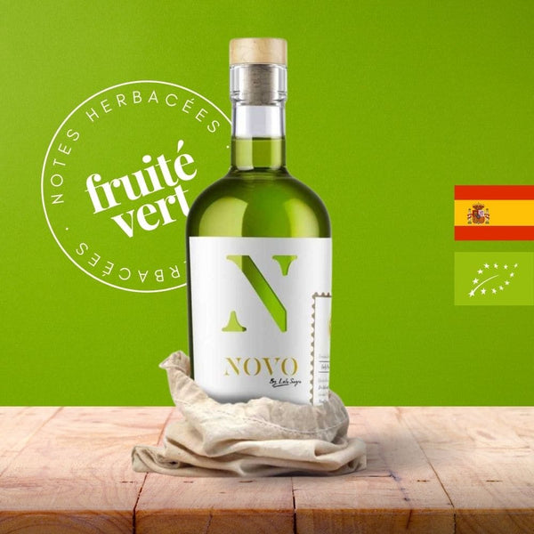 Huile d'olive vierge extra Novo, premier jour de récolte, huile grand cru