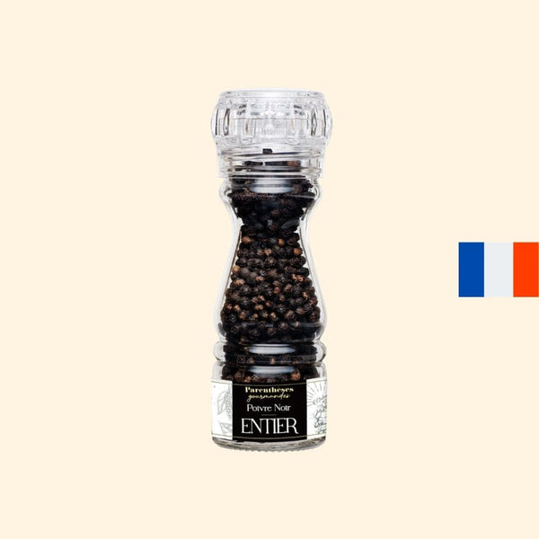 Poivre noir entier 55g  - Parenthèses Gourmandes - Origine France, epicerie fine, poivre