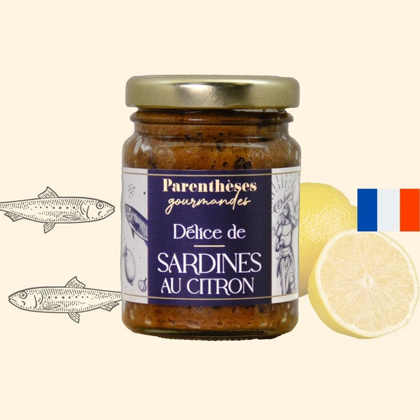 Délice de sardines au citron 80g  - Parenthèses Gourmandes - Origine France, epicerie fine, sardines, tartinable, apéro, aperitif