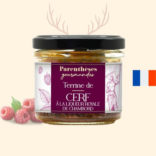 Terrine de cerf à la liqueur de Chambord 90g  - Parenthèses Gourmandes - Origine France, epicerie fine, terrine, tartinable, apéro, aperitif, cerf